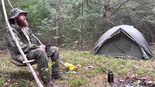 Russian Special Forces Tent, Bushcraft Chair, Spoon Carving, Layer 5 Suit Solo Overnight