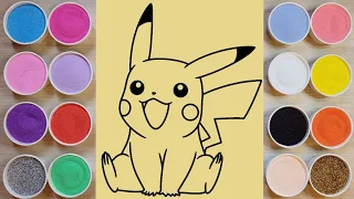 Sand Painting Pokemon Pikachu❤️沙畫皮卡丘 Tô màu tranh cát Pokémon