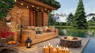 Cozy Lake House Ambience with Relaxing Forest Birdsong, Campfire and Lakeshore Water Sounds