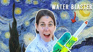 Using SUPER SOAKERS to paint a VAN GOGH - feat. Ali Spagnola (Art Challenge)