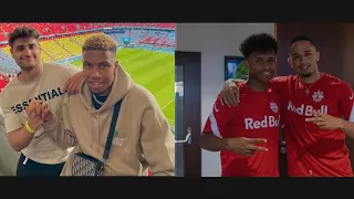 EliasN97 Stories - Eli und Sidney zu besuch bei Noah Okafor und Karim Adeyemi🔥 Salzburg vs Barca😍