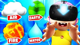 AVATAR BABY Masters ALL ELEMENTS In VR (Baby Hands VR Funny Gameplay)