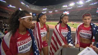 WCH 2015 Beijing - Team USA 4x100m Relay Women Final Silver