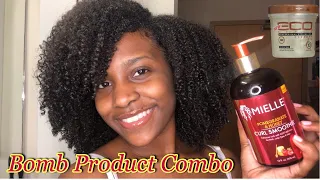 Mielle Pomegranate & Honey Curl Smoothie + Eco Style Gel Combo || I'm Amazed!! 😍