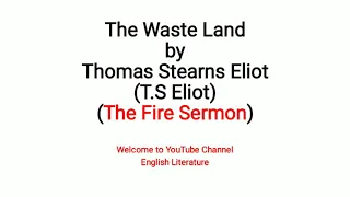 The Waste Land by T S Eliot | Fire Sermon | Line 215 to 223 Lec 19