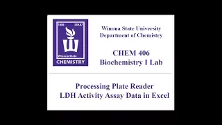 CHEM 406 - Processing LDH Activity Assay Data with Excel
