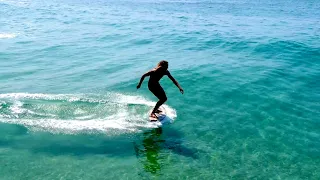 Skimboarding a Crystal Clear Wedge