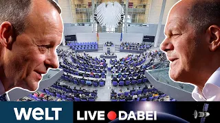 HOCHSPANNUNG IM BUNDESTAG: Generaldebatte - Schlagabtausch Merz gegen Scholz | WELT Live dabei