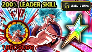 200% LEADER SKILL! 100% STR KAIOKEN BLUE GOKU LEVEL 10 LINKS! Dragon Ball Z Dokkan Battle