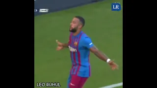 Memphis Depay's first open play goal for Barcelona against VFB Stuttgart.