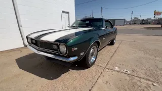 1968 Camaro Z28 - Matching #s - British Green paint in the sun