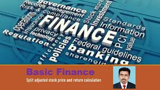 Split adjusted stock price and return calculation