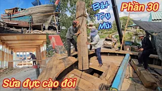 Sửa tàu đực cào đôi p30☆bắt dàn trụ mũi và đóng nội thất cabin