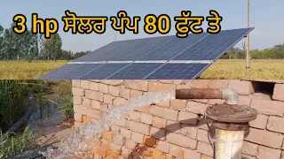 3 hp solar pump 80 fut ਤੇ.. ਨੇੜੇ ਘਨੌਰ ਜ਼ਿਲ੍ਹਾ ਪਟਿਆਲਾ @jimidarasolar