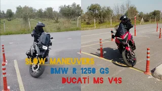 Ducati Multistrada V4S & BMW R1250GS Slow Maneuvers / Dar Manevra