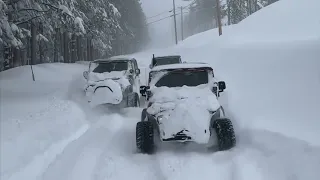 Donner Snow Storm! 4x4 // March 2024 //  Snow wheeling + Cabin stay