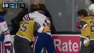 Multiple fights in Oilers vs Golden Knights game