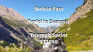 Stelvio Pass. Trafoi to Stelvio Pass on Triumph Sprint ST 1050