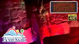 2022-04-06 Haunted Castle On Ride Low Light Ultra HD 4K POV with Queue Santa Cruz Beach Boardwalk