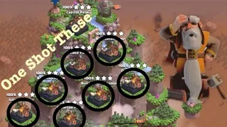 One shot on all bases including dragon cliff & barbarian camp😳😱 || Clash of Clans ||
