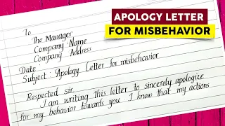 Apology Letter for MISBEHAVIOR ||  Apology Letter to company || How to write apology letter