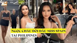 Ngọc Châu đụng độ với Miss Spain ở Philipines: Cuộc chiến ngầm của 2 thầy dạy catwalk cho Cat và Pia