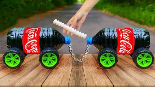 Experiment: Coca-cola vs Mentos Domino Chain Reaction