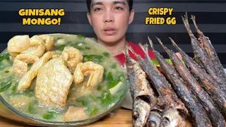 Crispy Fried Galunggong at Ginisang Monggo Mukbang Asmr | Filipino Food Mukbang Philippines