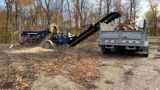 UP CLOSE ACTION DYNA SC-15 FIREWOOD PROCESSOR–Sawdust flying to heat the house!