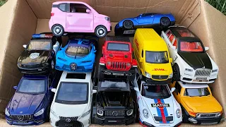 Box full of Mini EV, Supra, Jeep, DHL, Rolls-Royce, Lexus LM300h, Bugatti, Police car...