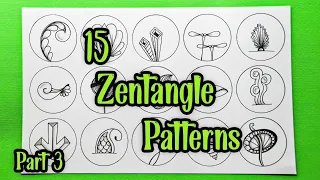 15 Easy 3D Zentangle Patterns || Part 3 || Easy Drawing