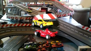 Running Generic-AliExpress 1/43rd. Cars #3  On Carrera Evolution 1/24 Scale Double Carousel of Doom.