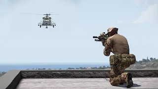 An important Russian helicopter is shot down by a high-precision sniper | ARMA 3