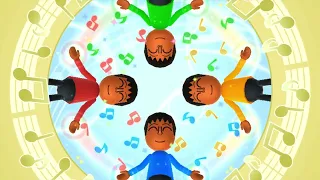 Wii Party U - Dance with Mii / Folk Dance Fever - 4 Players - All Songs (Easy Levels)