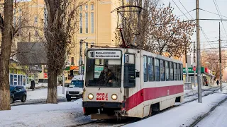 Поездка на трамвае 71-608К 2284 по маршруту 7. Город Саратов