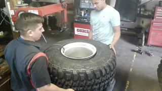 Stretching tires 35 /12.50 /15 inch on 15 inch wire wheels
