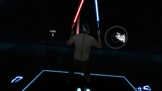 Beat Saber in Virtual Reality with Liv Vivr and Kinect green screen