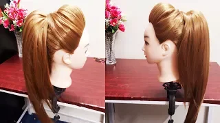 MESSY HIGH PONYTAIL WITH PUFF HAIRSTYLE | DIY EASY HAIRSTYLE FOR COLLEGE/WORK/PARTY