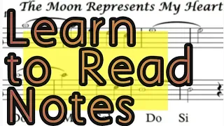 The Moon Represents my Heart sheet music for Note Reading Exercise