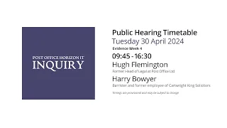 Harry Bowyer - Day 129 PM (30 April 2024) - Post Office Horizon IT Inquiry