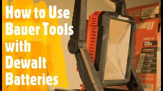 How to Use Bauer Tools with Dewalt Batteries || Harbor Freight Floodlight with a Dewalt Battery Mod