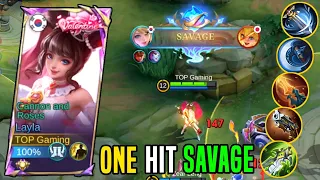 LAYLA ONE HIT SAVAGE BUILD!! Layla New Best BUILD AND EMBLEM! -  Build Top Global Layla 2024 ~ MLBB