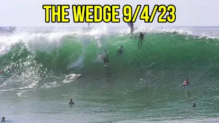 LABOR DAY SWELL!!! The Wedge September 4th 2023 RAW Video