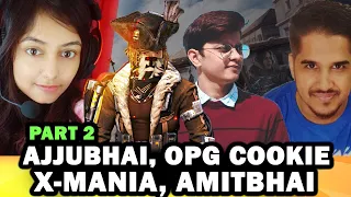 AJJUBHAI FUN WITH OPG COOKIE, AMITBHAI AND X-MANIA | PART 2 | SQUAD GAMEPLAY - Free Fire Highlights