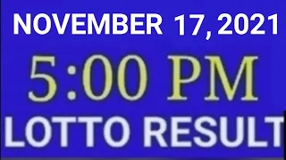 LOTTO RESULT TODAY 5PM NOVEMBER 17 2021