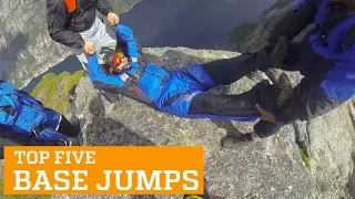 TOP FIVE BASE JUMPS | PEOPLE ARE AWESOME