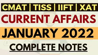 Current affairs revision series: January 2022 | Most imp current affairs | IIFT, XAT, TISS, CMAT GK