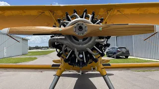 Juicy Cold Start BOEING STEARMAN AIRCRAFT Engines and Loud Sound 3