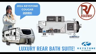 New 2024 Keystone RV Cougar Half Ton 26RBS Luxury Rear Bath Suite Travel Trailer!