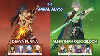 Dehya Furina & Alhaitham Quickbloom - 4.4 Spiral Abyss - Genshin Impact